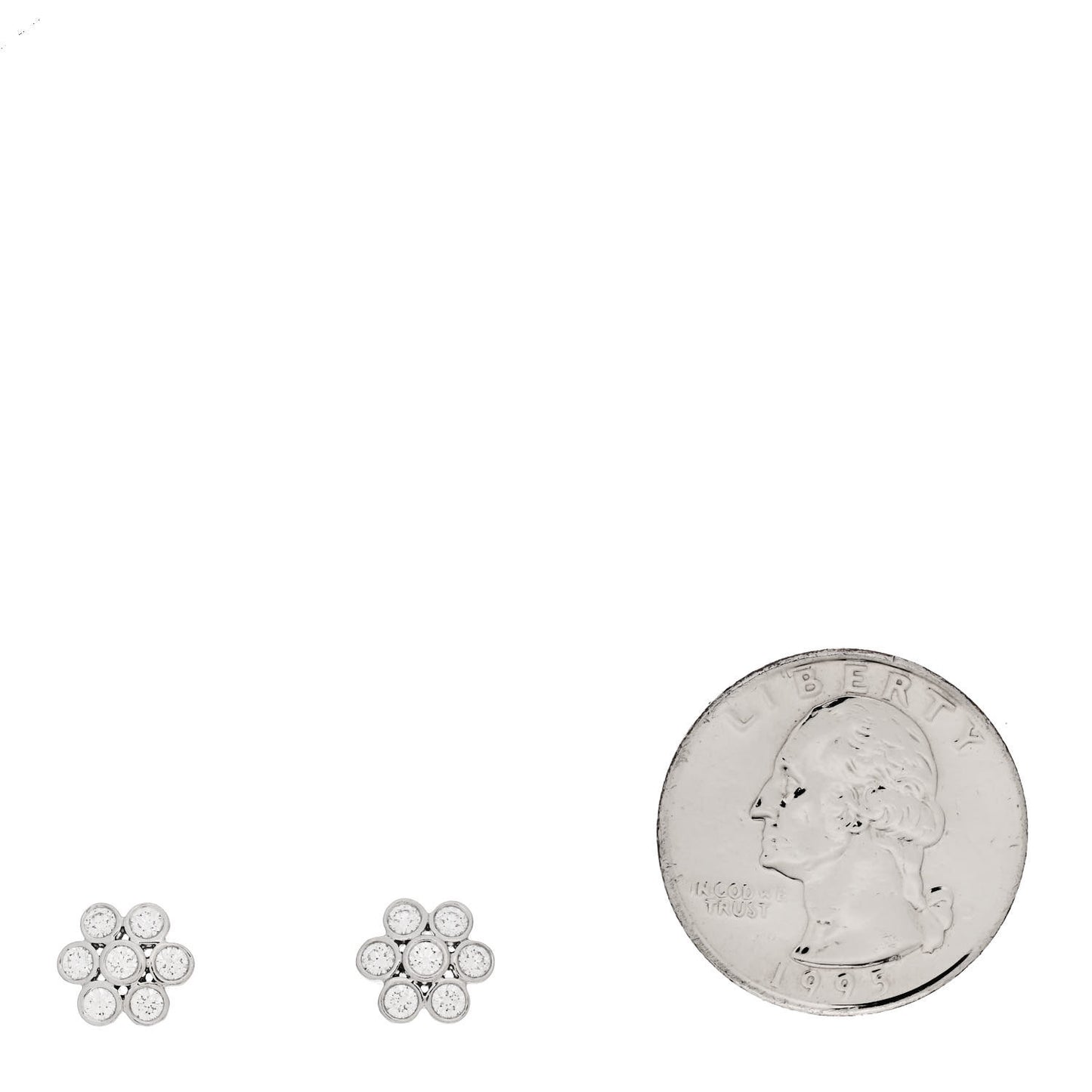 Platinum Diamond Flower Earrings