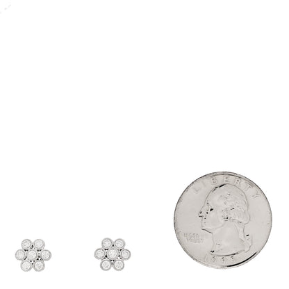 Tiffany Platinum Diamond Flower Earrings 2 of 4