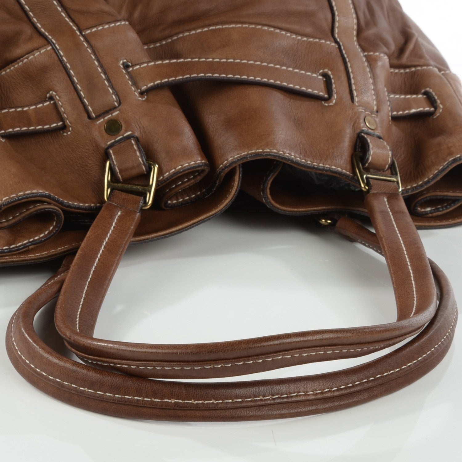 Burberry Washed Lambskin Tote Brown 9 of 9