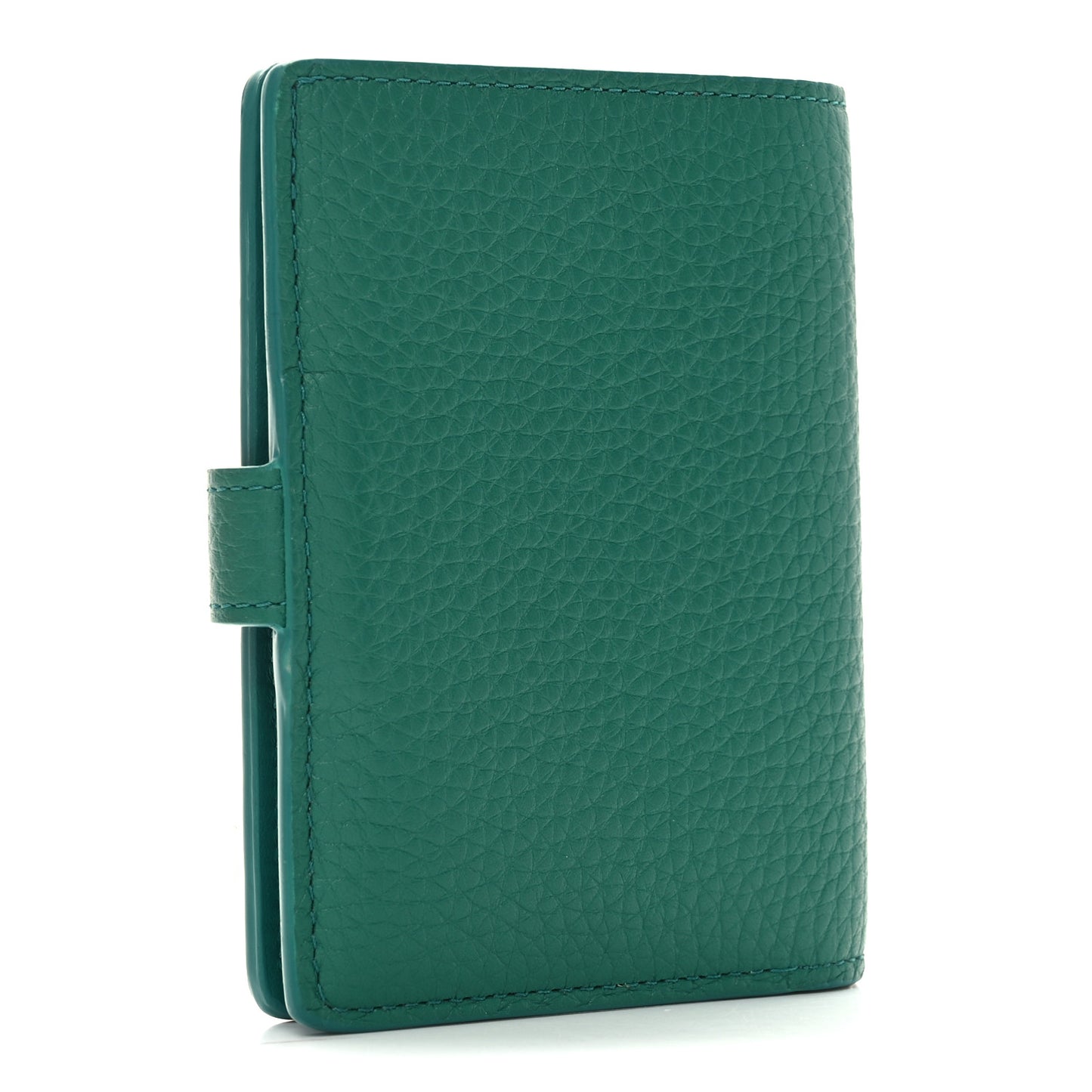 Taurillon Capucines Vertical Compact Wallet Green
