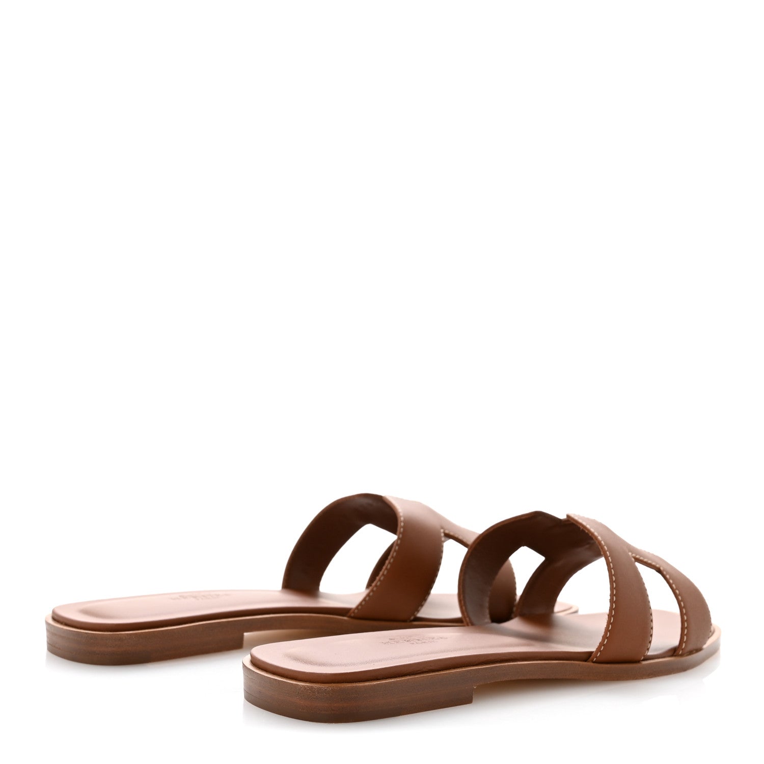 Hermes Box Calfskin Oran Sandals 37.5 Gold 5 of 12