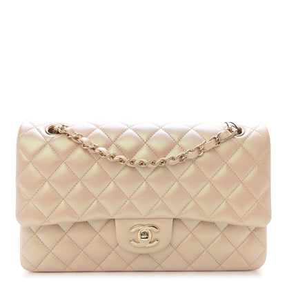 Chanel Iridescent Calfskin Quilted Medium Double Flap Beige 1 of 11