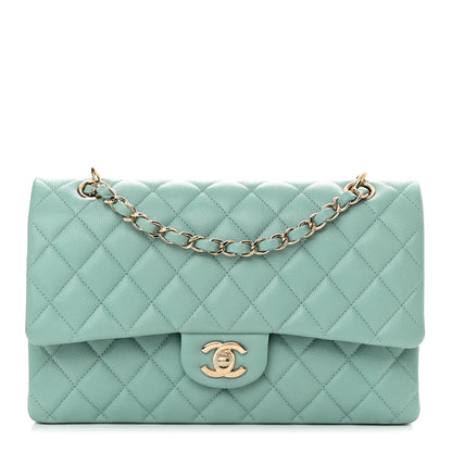 Chanel Caviar Quilted Medium Double Flap Light Blue 1 of 17