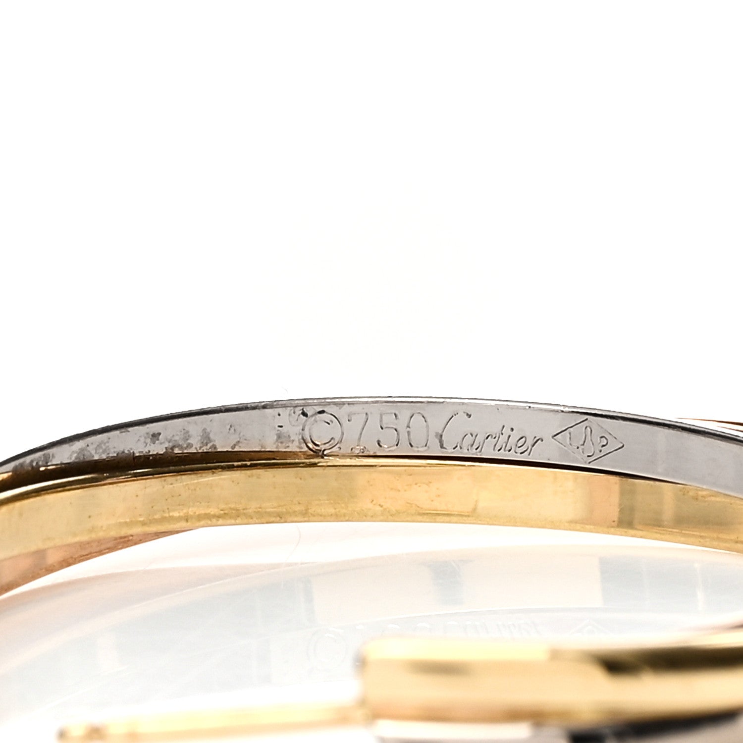 Cartier 18K Pink Yellow White Gold Trinity Hoop Earrings 4 of 4