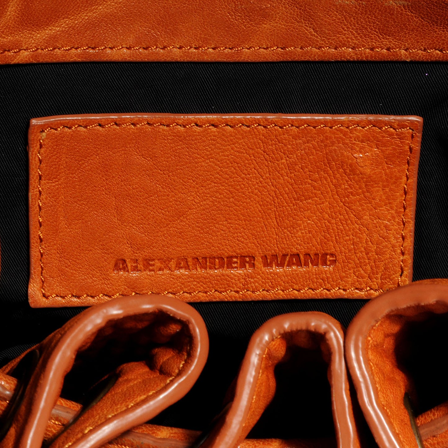 Pebbled Leather Diego w Antique Brass Hardware Tangerine