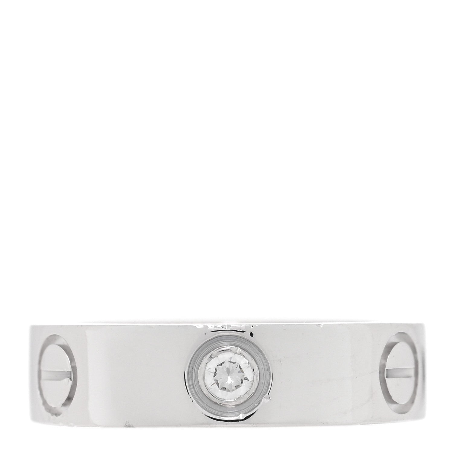 Cartier 18K White Gold 3 Diamond 5.5mm LOVE Ring 50 5.25 1 of 5