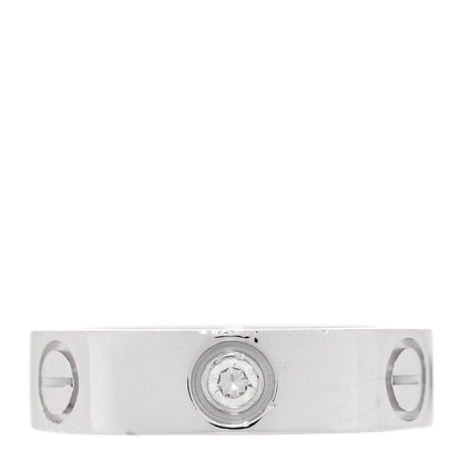 Cartier 18K White Gold 3 Diamond 5.5mm LOVE Ring 50 5.25 1 of 5