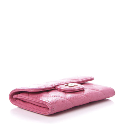 Chanel Caviar Quilted Flap Card Holder Wallet Pink 4 of 9