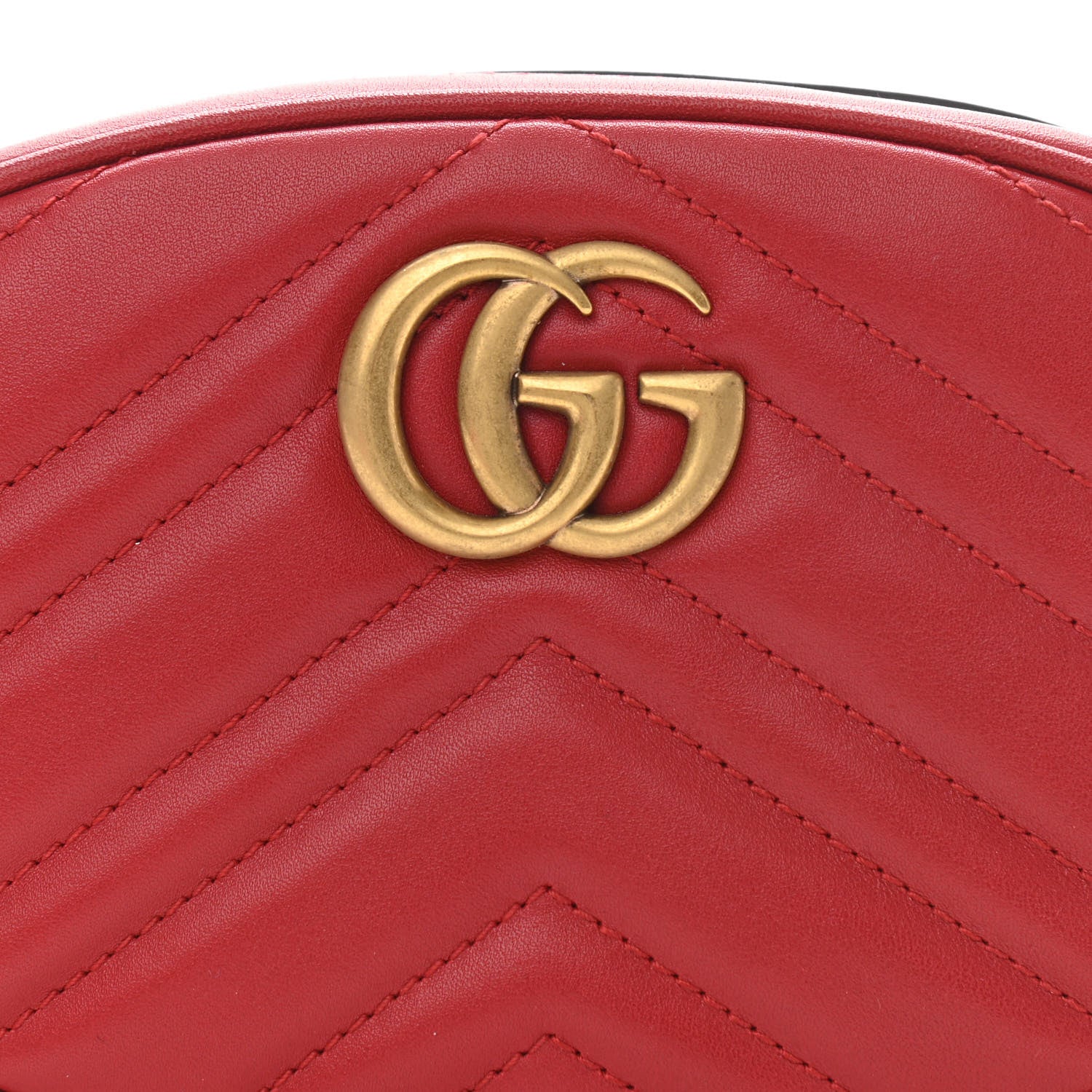 Gucci Calfskin Matelasse GG Marmont Belt Bag 85 34 Hibiscus Red 9 of 11