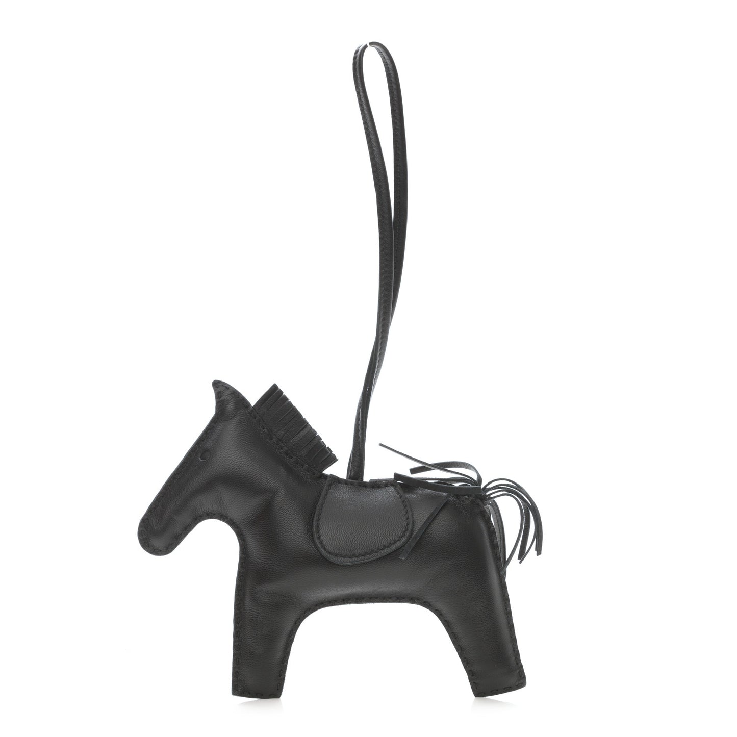 Milo Lambskin Grigri Rodeo Horse Bag Charm GM So Black