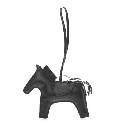 Hermes Milo Lambskin Grigri Rodeo Horse Bag Charm GM So Black 1 of 5