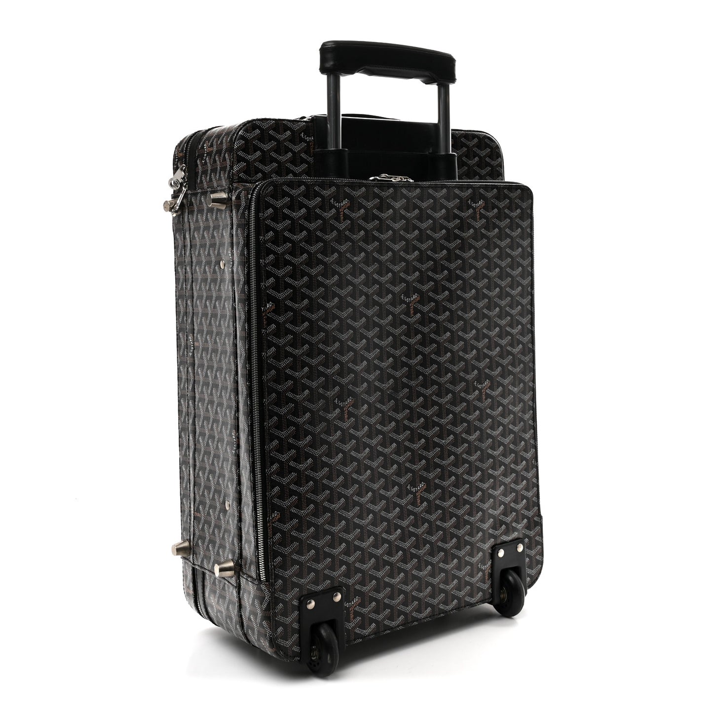 Goyardine Rolling Suitcase Trolley PM Black