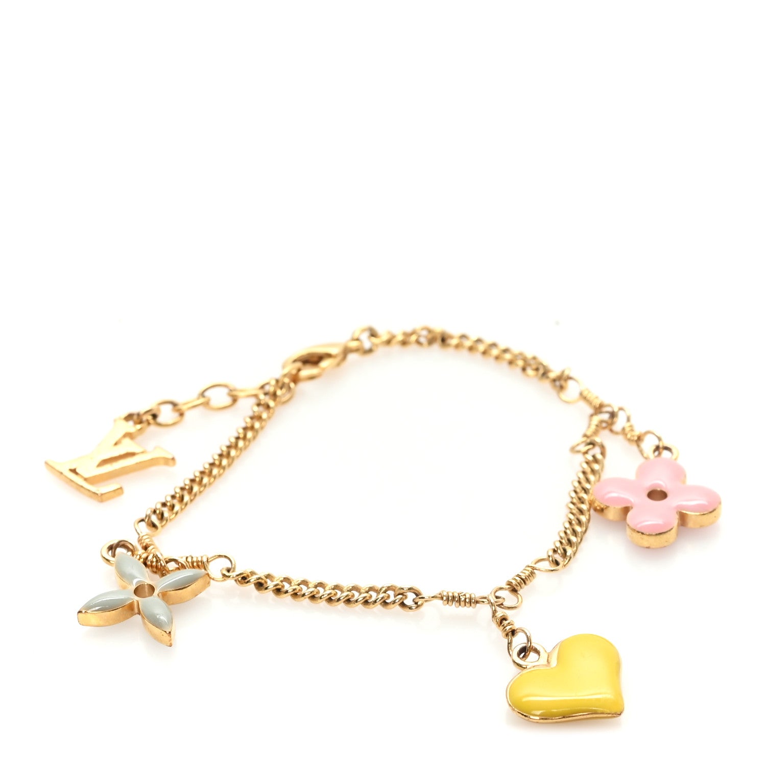 Louis Vuitton Metal Sweet Monogram Charm Bracelet Gold Multicolor 1 of 4