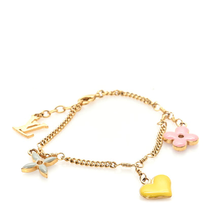 Louis Vuitton Metal Sweet Monogram Charm Bracelet Gold Multicolor 1 of 4