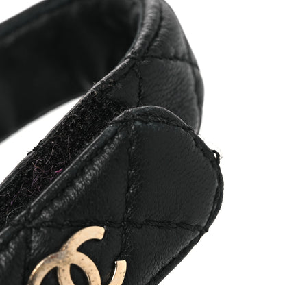 Chanel Cord Lambskin Quilted Logo Sandals 39 Black 12 of 12