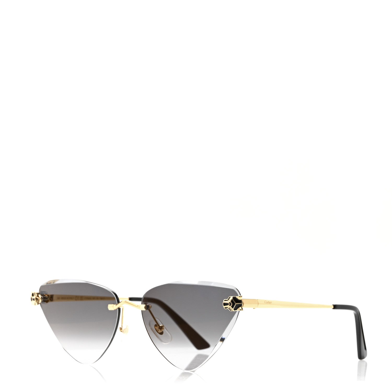 Cartier Panthere De Cartier Cat Eye Sunglasses CT0399S Gold Black 1 of 6
