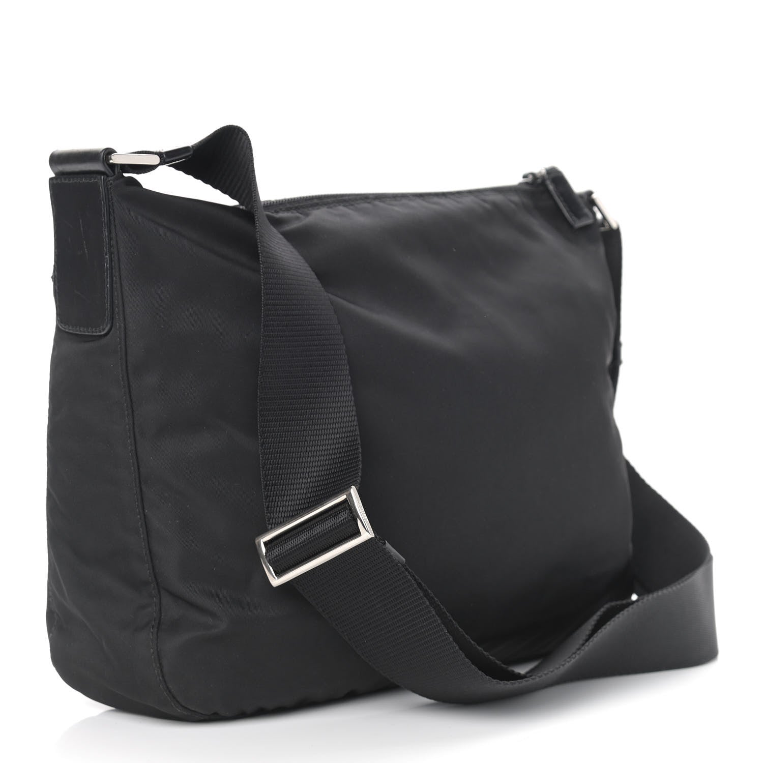 Prada Nylon Vela Flat Messenger Bag Black 3 of 11