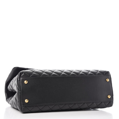 Chanel Caviar Lizard Quilted Medium Coco Handle Flap Black 4 of 8