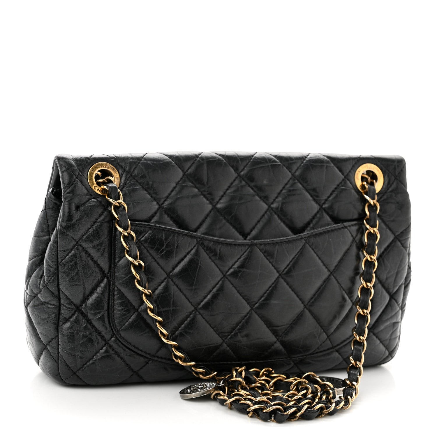 Chanel Aged Calfskin Quilted Medium Medallion Flap Black 2 of 9