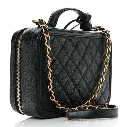 Chanel Caviar Quilted Medium CC Filigree Vanity Case Black 2 of 10