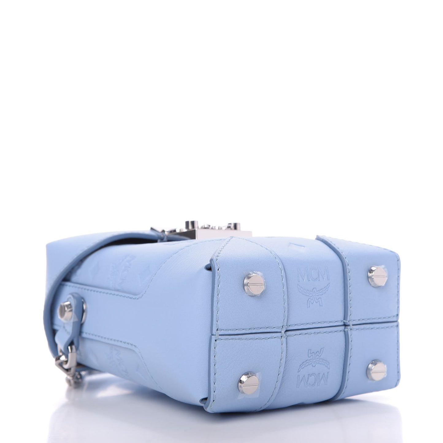 Calfskin Ottomar Monogram Mini Soft Berlin Crossbody Light Blue
