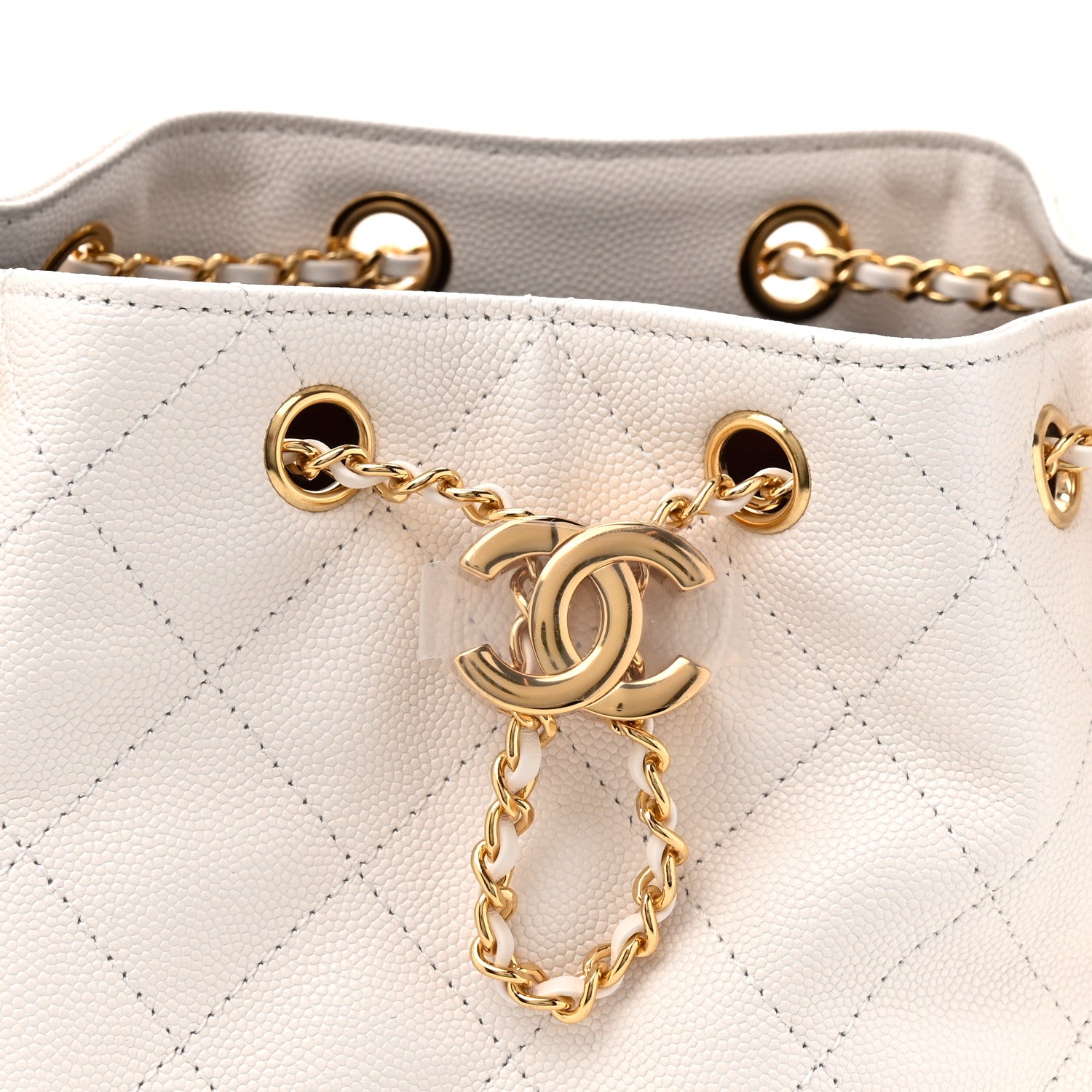 Chanel Caviar Quilted Small Chanel 25 Handbag White 7 of 9