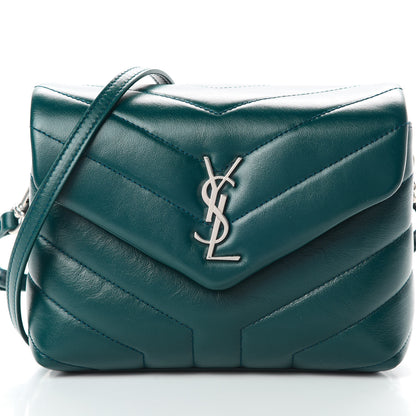 Saint Laurent Calfskin Y Quilted Monogram Toy Loulou Satchel Dark Turquoise 8 of 13