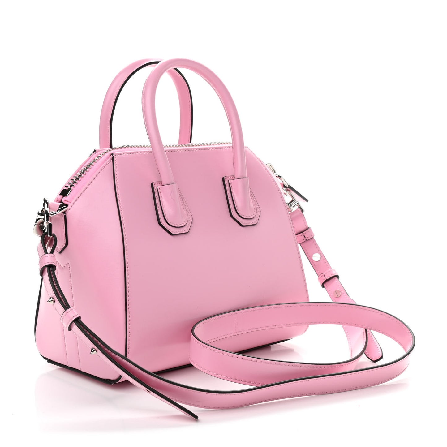 Shiny Lord Calfskin Mini Antigona With Chain Baby Pink