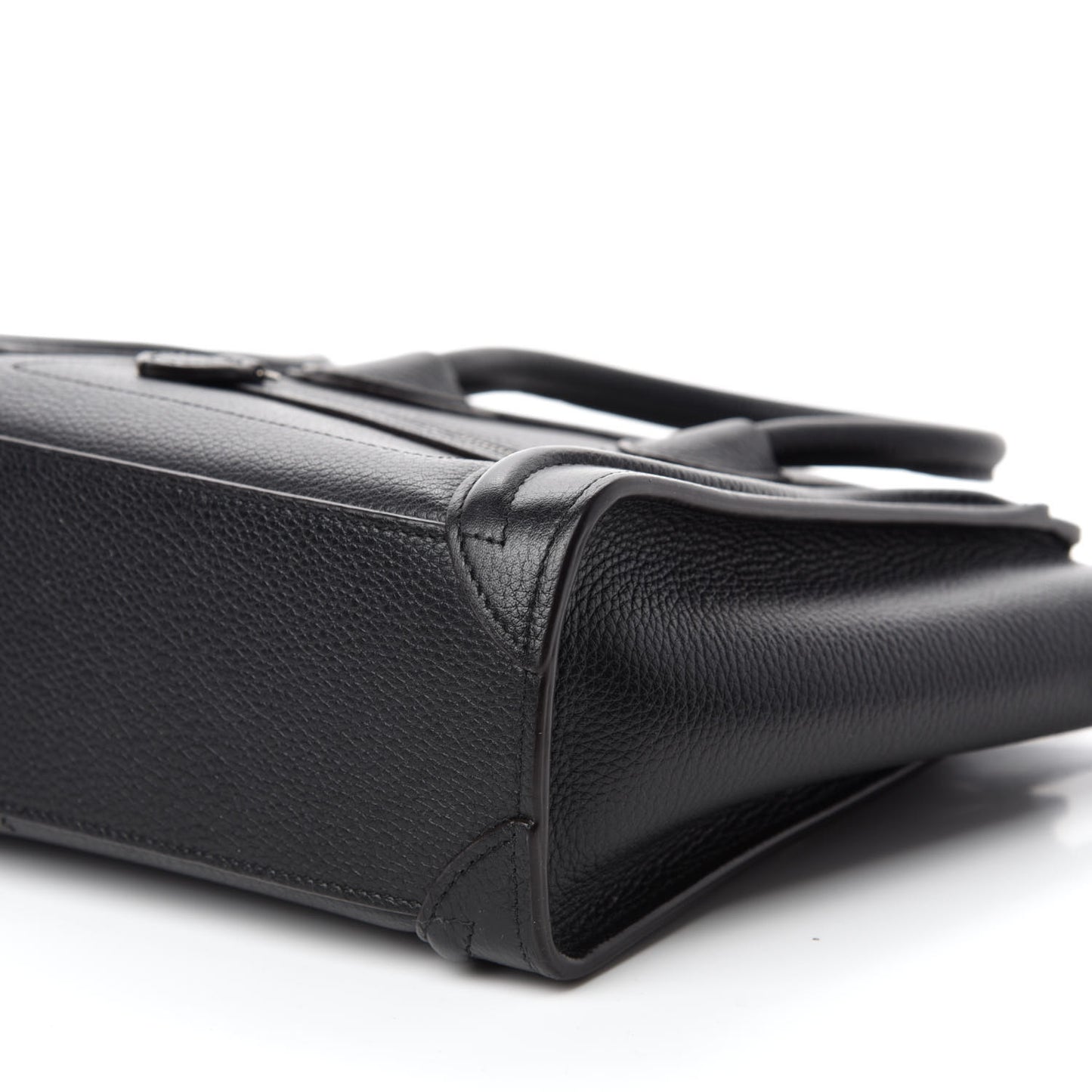 Drummed Calfskin Nano Luggage Black