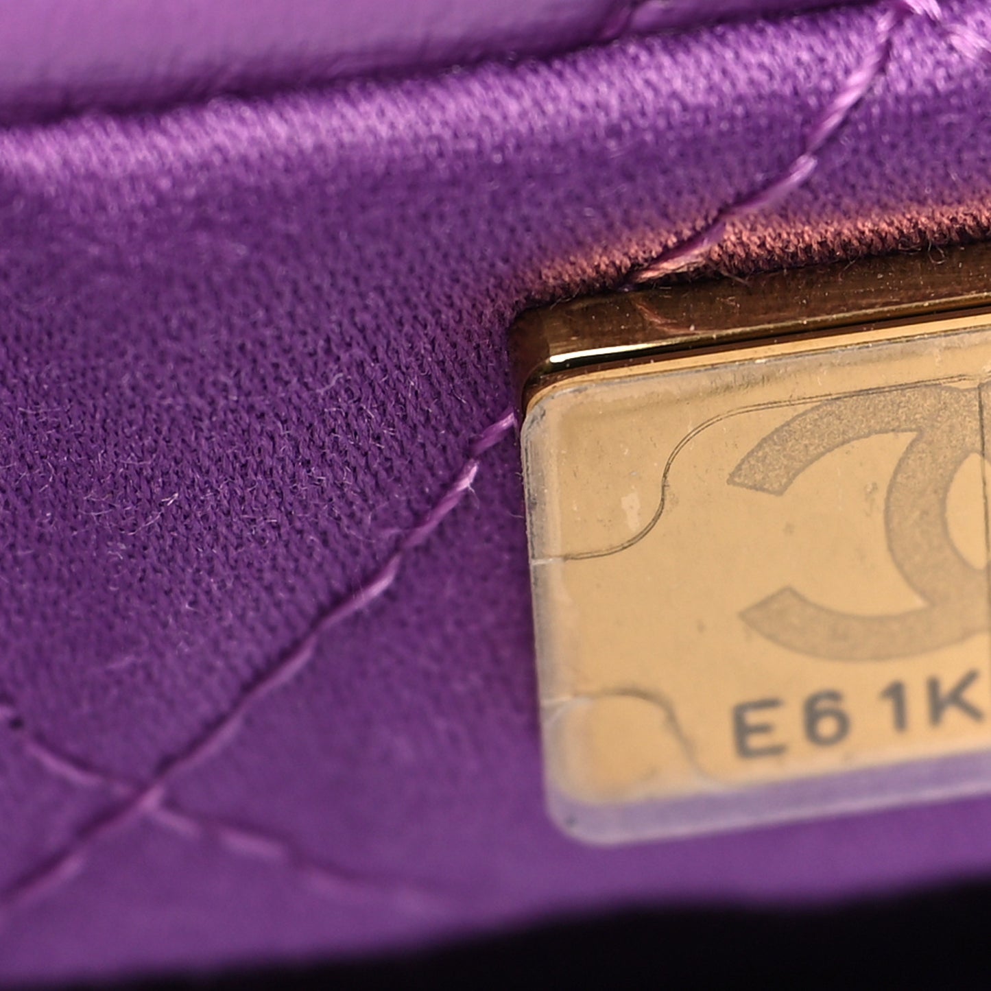 Shiny Calfskin Quilted Chanel 22 Purple