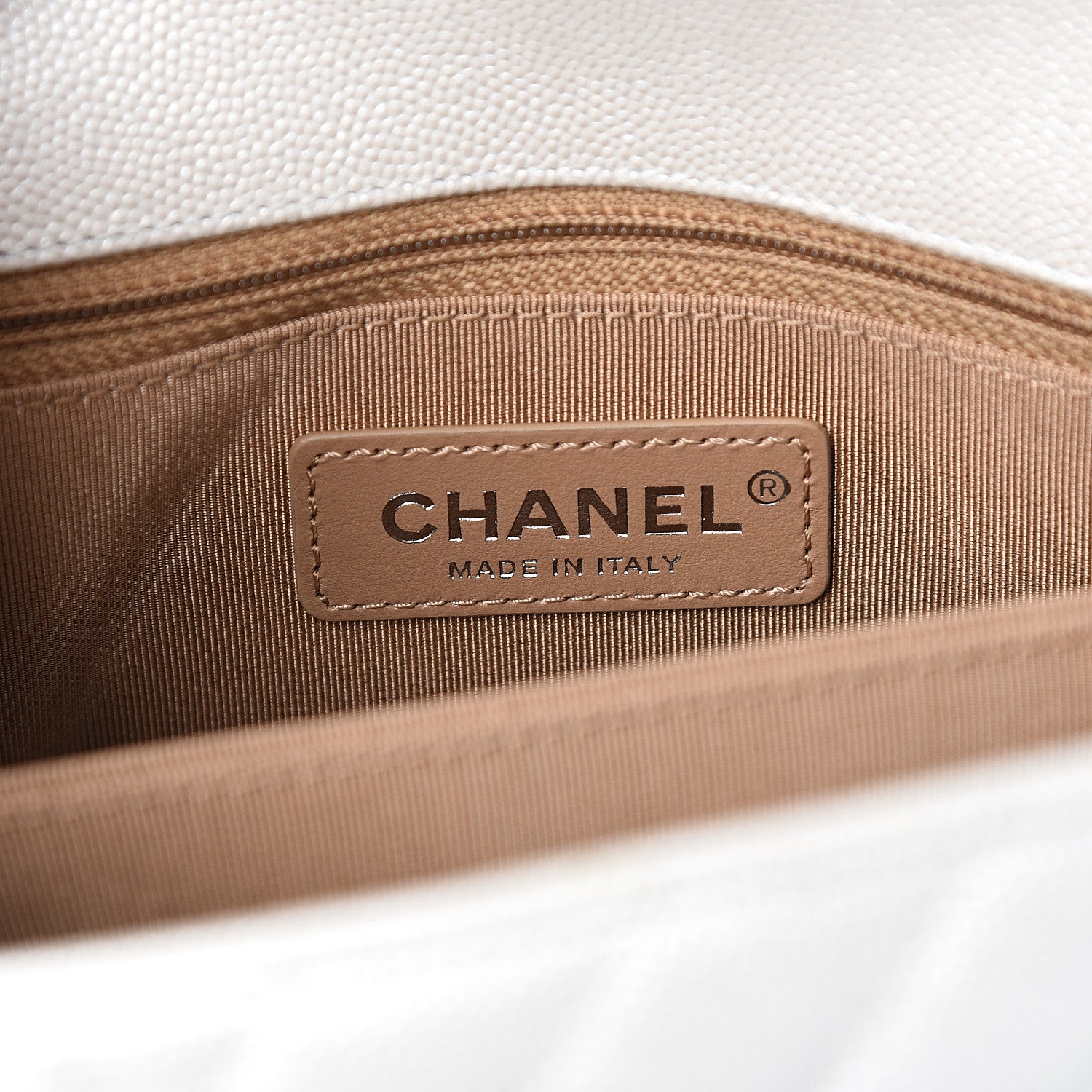 Chanel Iridescent Caviar Chevron Quilted Mini Coco Handle Flap White 5 of 10