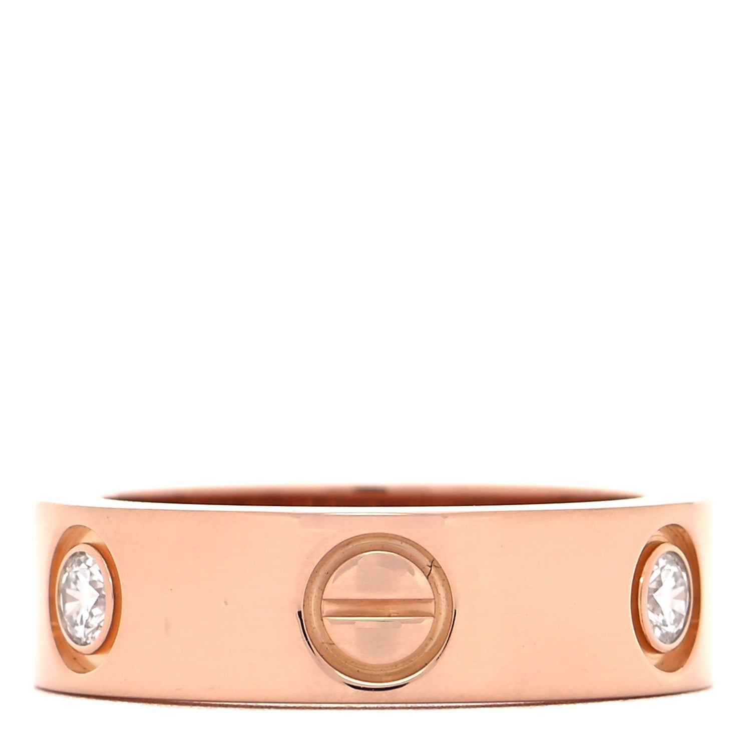 Cartier 18K Pink Gold 3 Diamond 5.5mm LOVE Ring 49 4.75 3 of 5