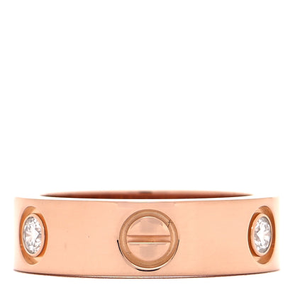 Cartier 18K Pink Gold 3 Diamond 5.5mm LOVE Ring 49 4.75 3 of 5