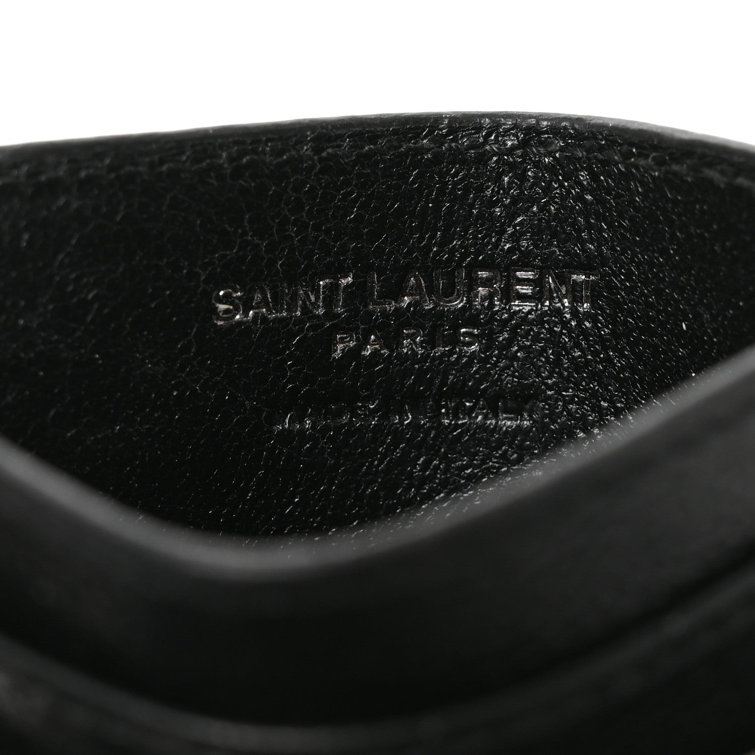 Saint Laurent Grain De Poudre Matelasse Chevron Monochrome Monogram Credit Card Case Black 6 of 8