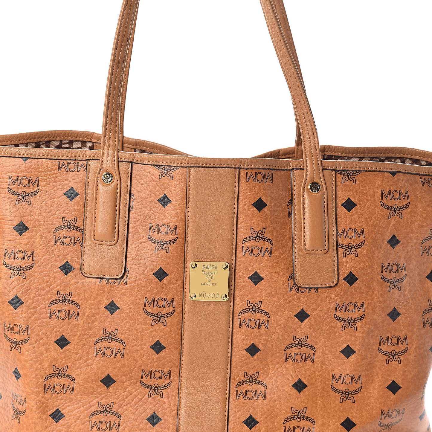 Visetos Medium Liz Reversible Shopper Tote Cognac