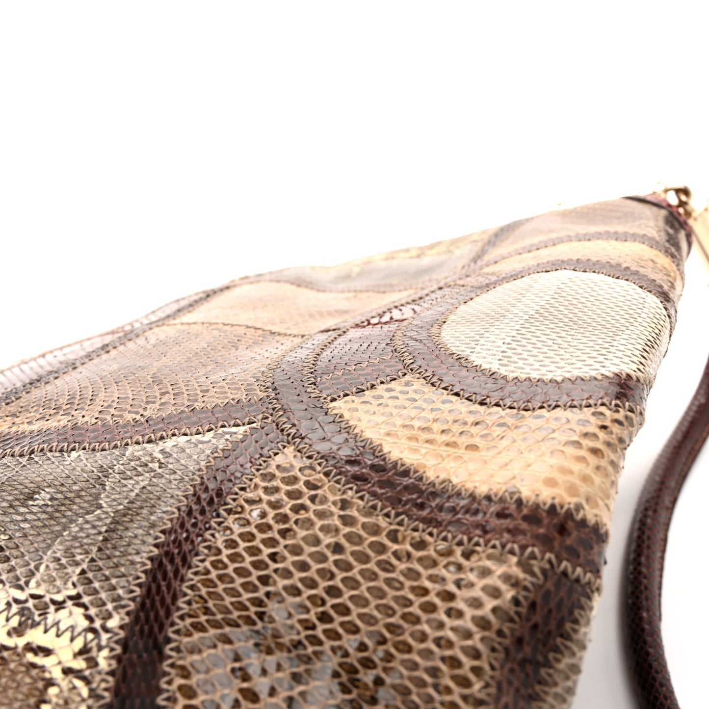Snakeskin Medium Britt Tassel Shoulder Bag Red Multicolor
