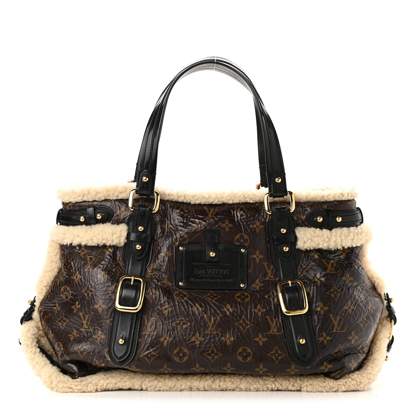 Patent Monogram Shearling Sac Thunder
