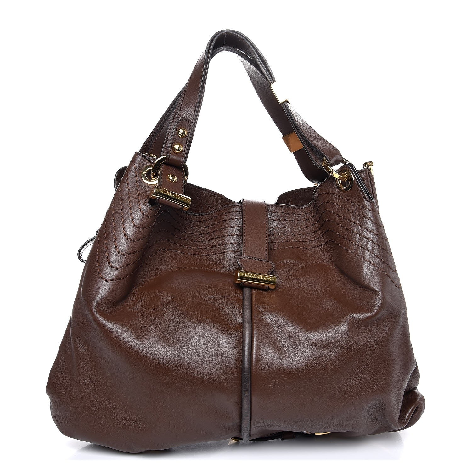 Jimmy Choo Calfskin Alex Shoulder Bag Brown 1 of 8
