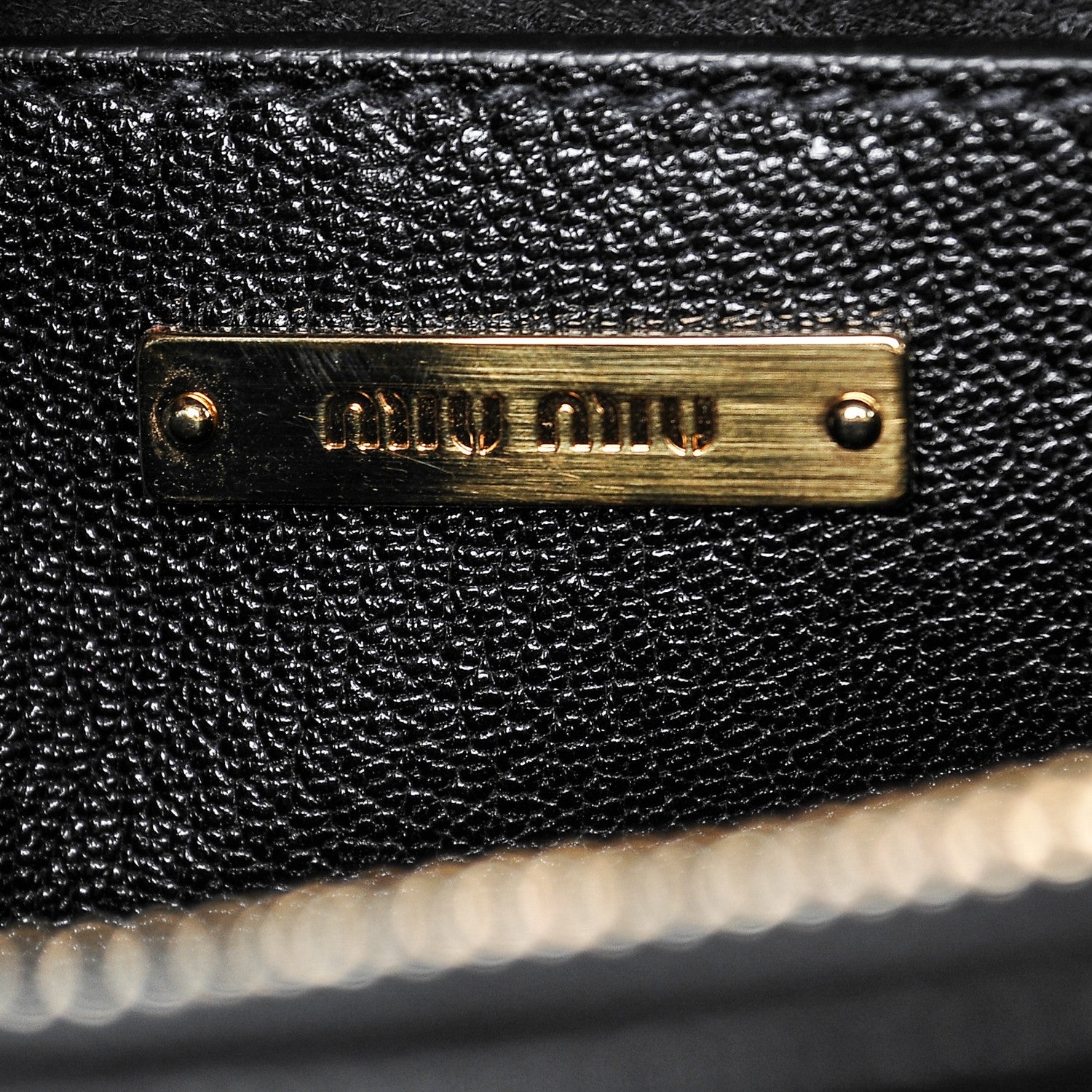 Miu Miu Goatskin Madras Tote Nero Black 7 of 7