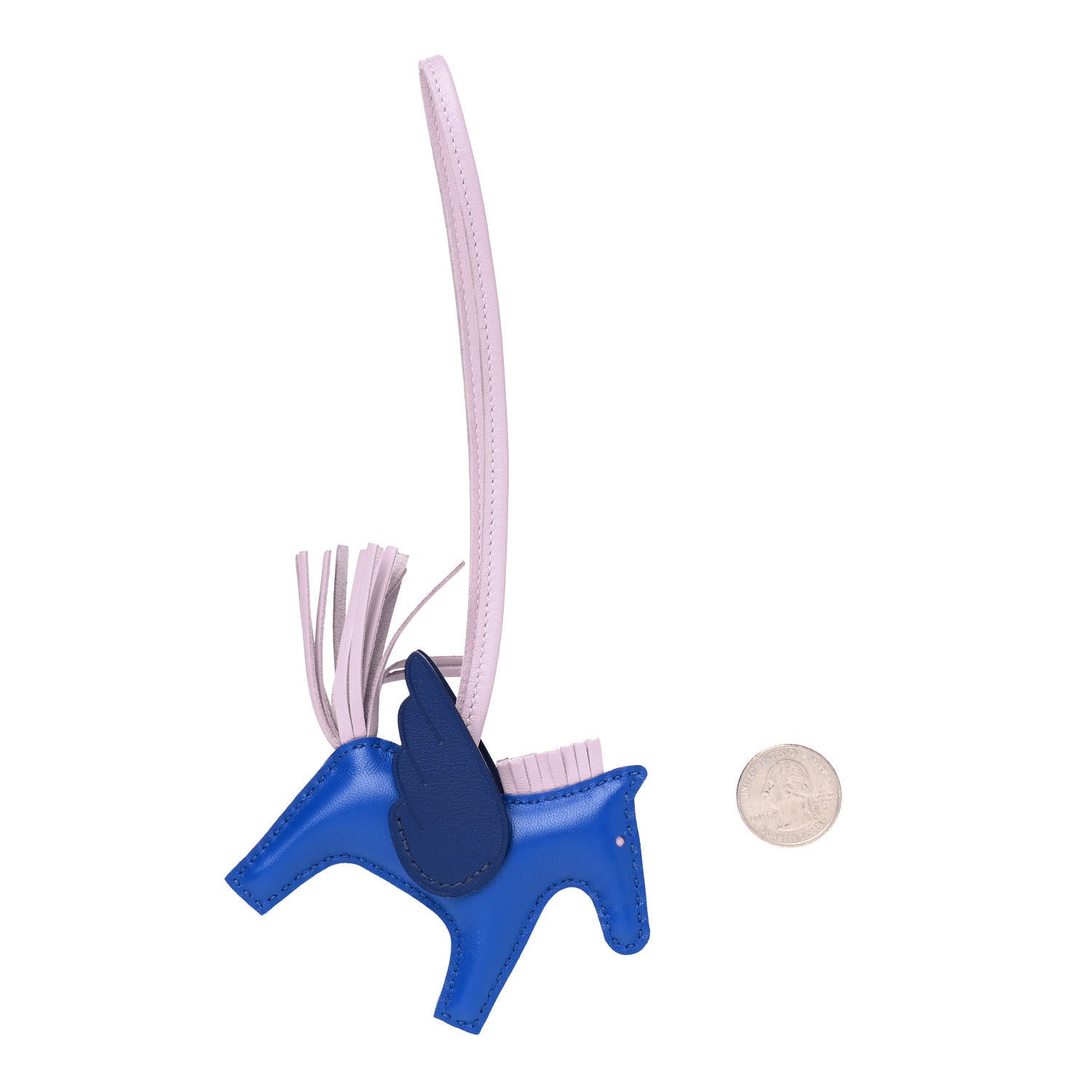 Hermes Milo Lambskin Grigri Rodeo Pegase Horse Bag Charm PM Bleu France Mauve Sylvestre Bleu Saphir 2 of 4