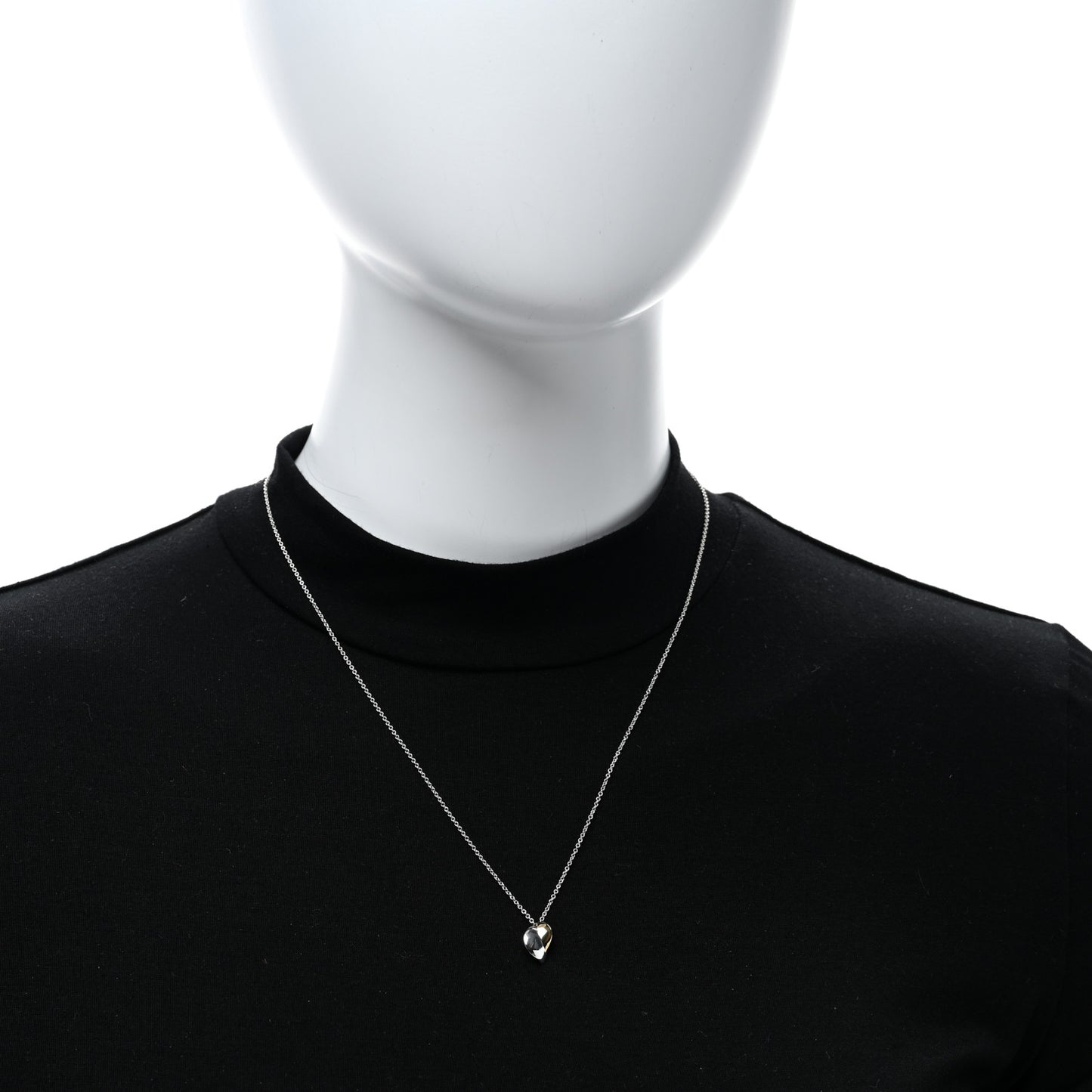 Sterling Silver 18K Yellow Gold Frank Gehry Heart Pendant Necklace