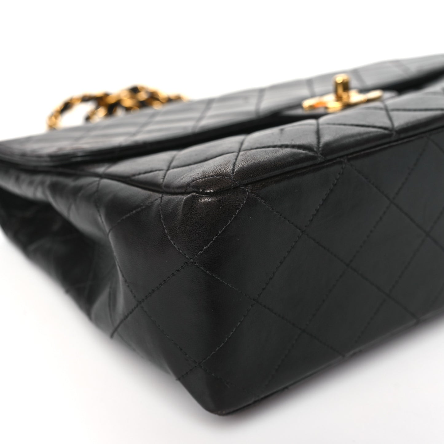 Lambskin Quilted XL Jumbo Single Flap Black