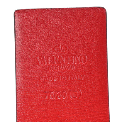 Valentino Garavani Glossy Calfskin 40mm VLogo Reversible Belt 75 30 Black Rouge Pur 5 of 10