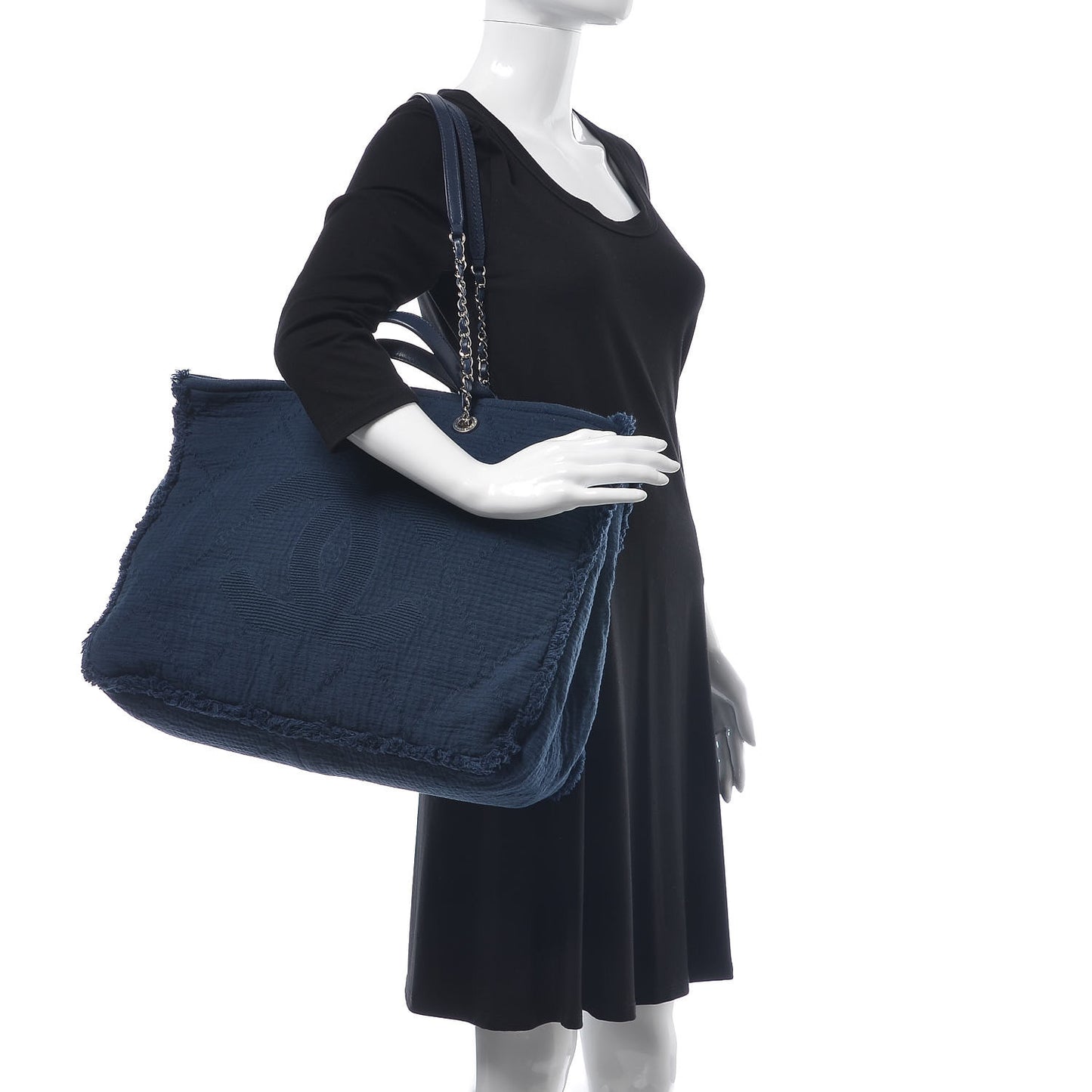 Canvas Extra Large Double Face Shopping Tote Navy