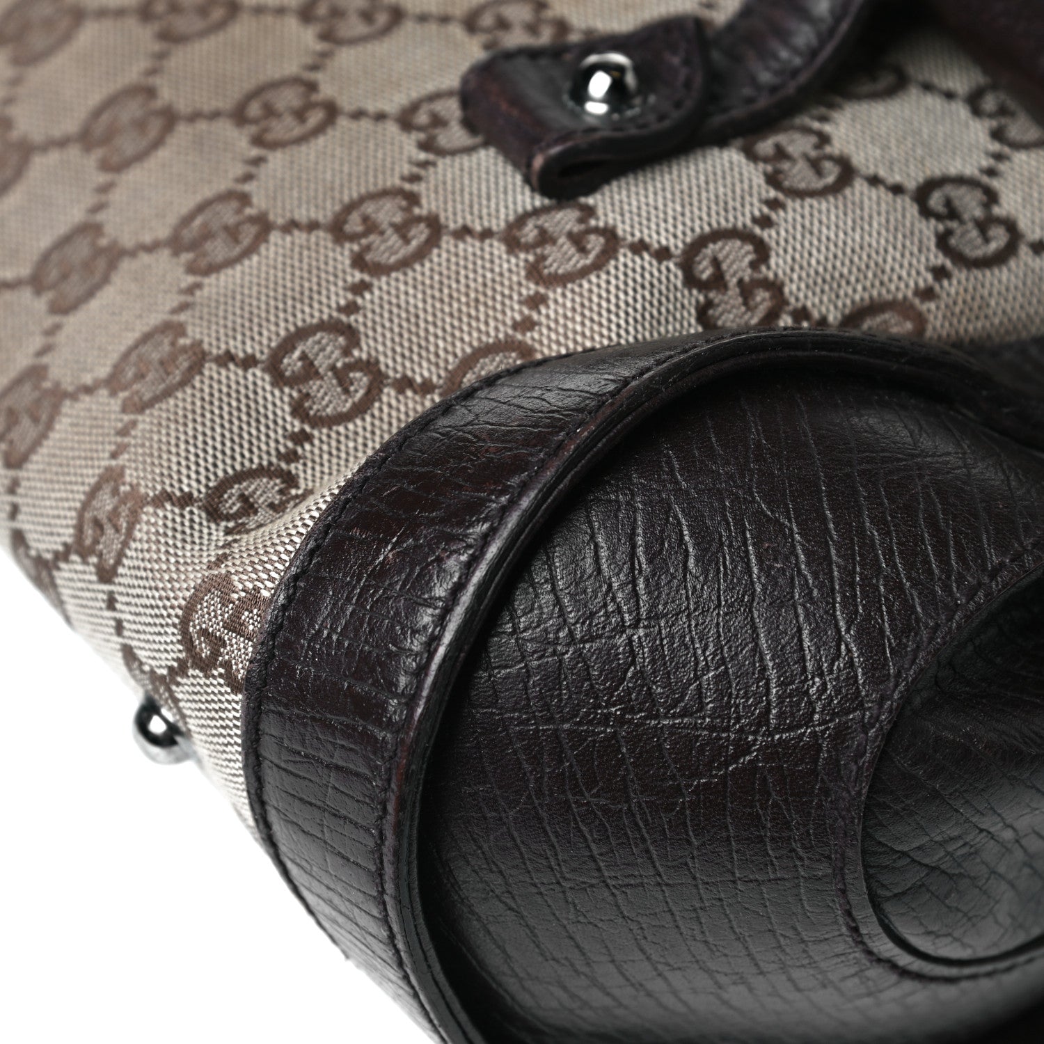 Gucci Monogram Small Bamboo Bullet Bag Dark Brown 7 of 15