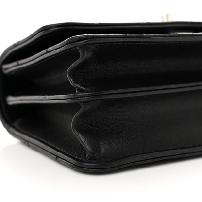 Chanel Lambskin Quilted Metal Top Handle Crossbody Flap Black 10 of 11