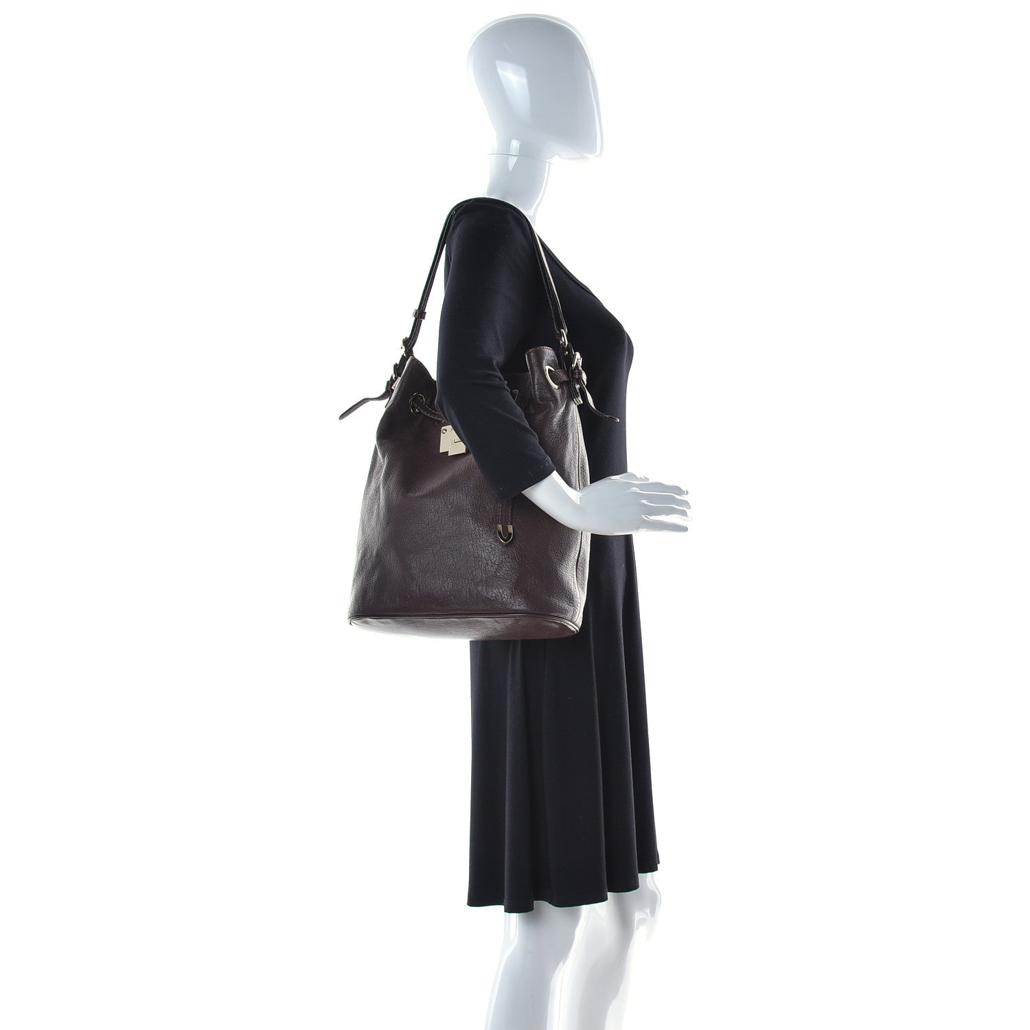 Jimmy Choo Calfskin Ramona Bucket Bag Brown 2 of 14