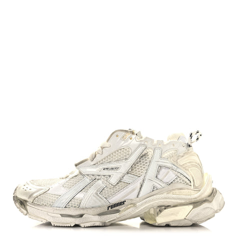 Mesh Rubber Monocolor Womens Runner Sneakers 40 White