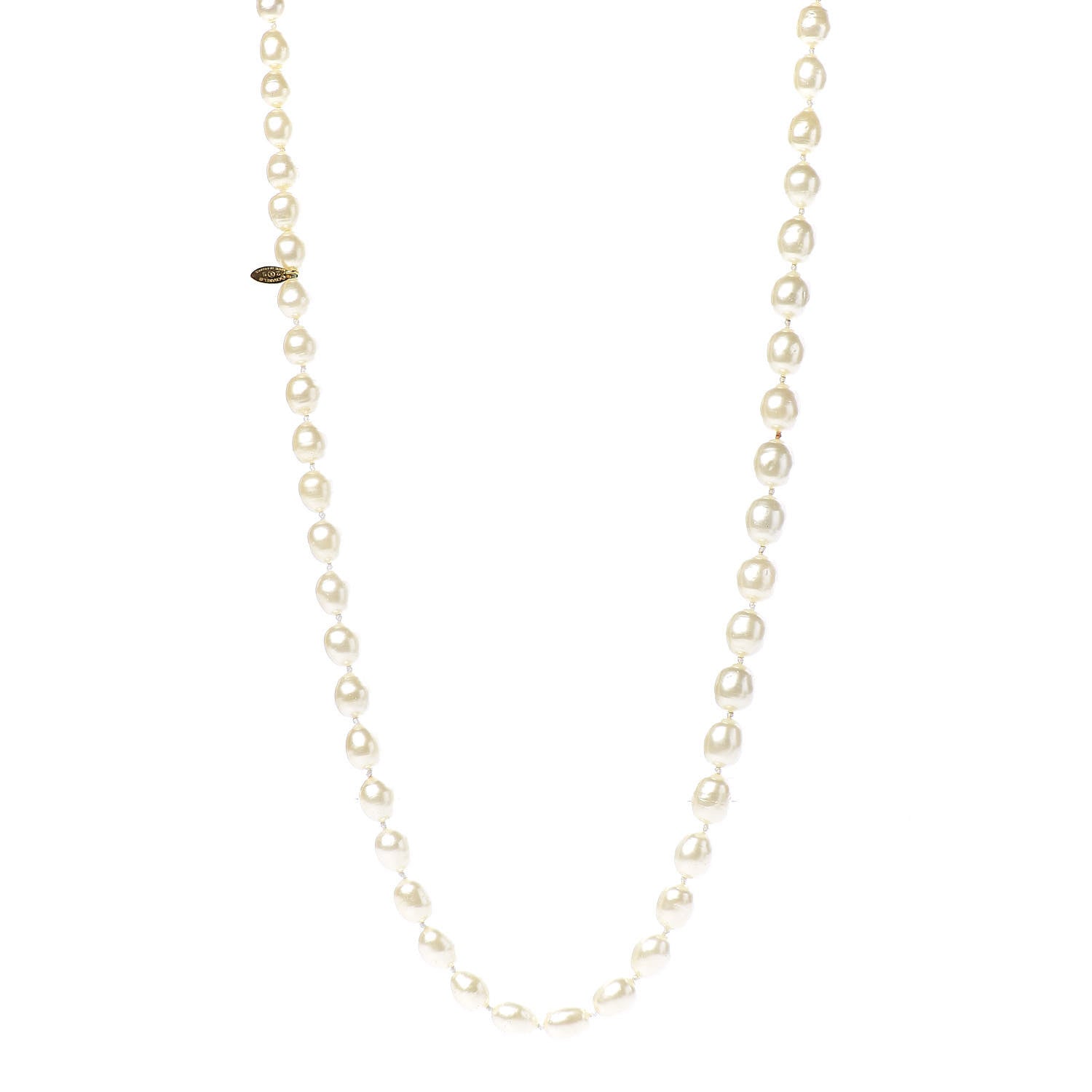 Chanel Baroque Pearl Long Necklace Gold 1 of 4