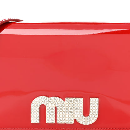 Miu Miu Vernice Crystal Wallet On Chain Rosso 8 of 10